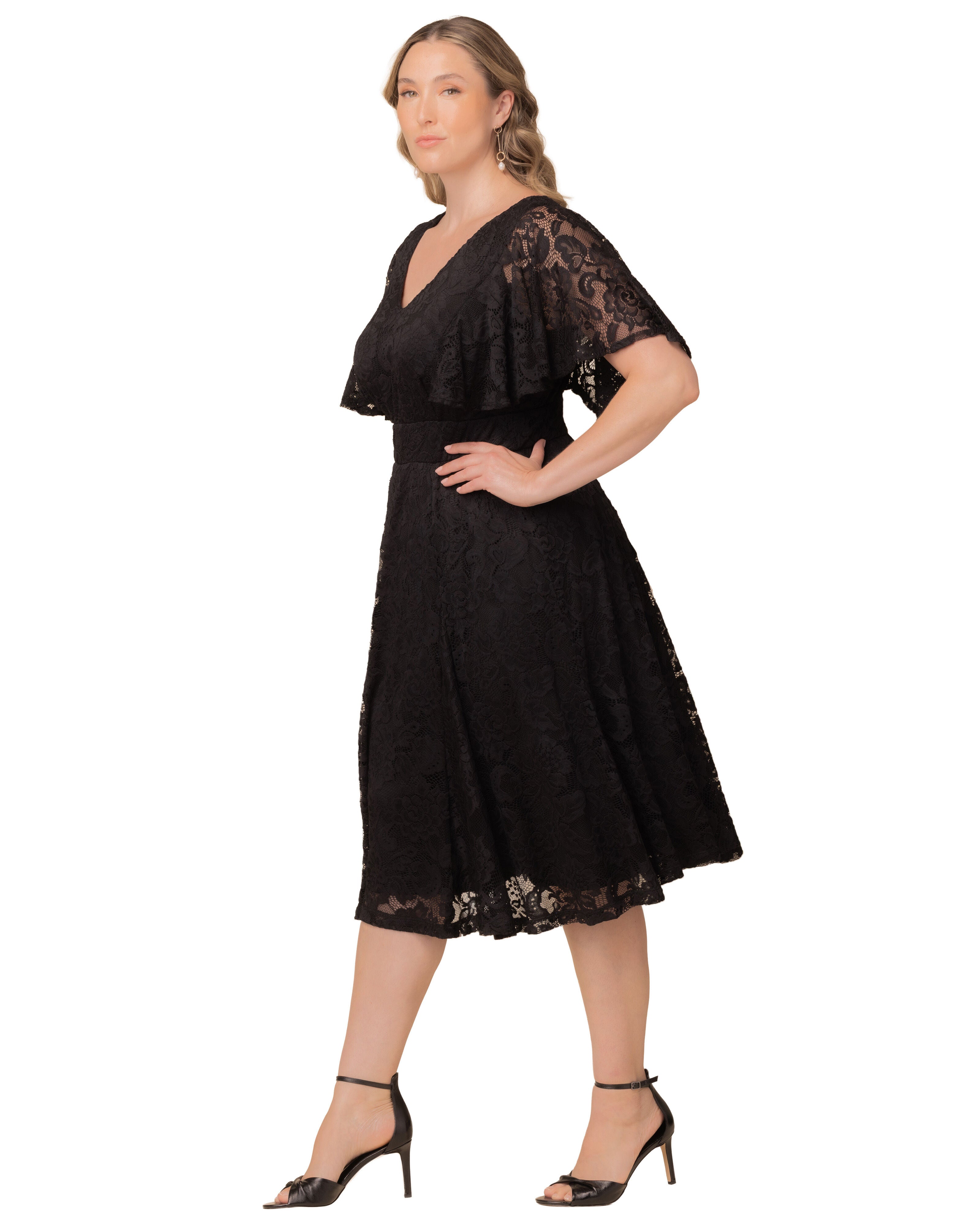 Camille Lace Cocktail Dress, ONYX / Black, alternate image number 2