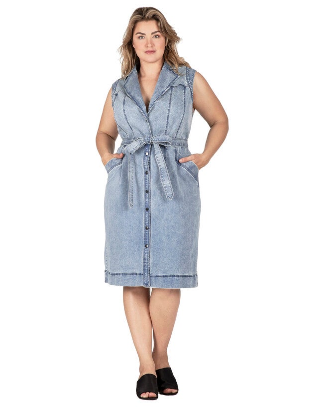 Athena Women's Trench Silhouette Plus Size Midi Dress, , alternate image number 8
