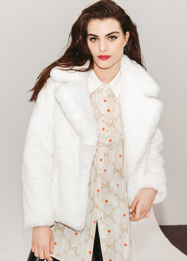 White Faux Fur Coat, , alternate image number 3