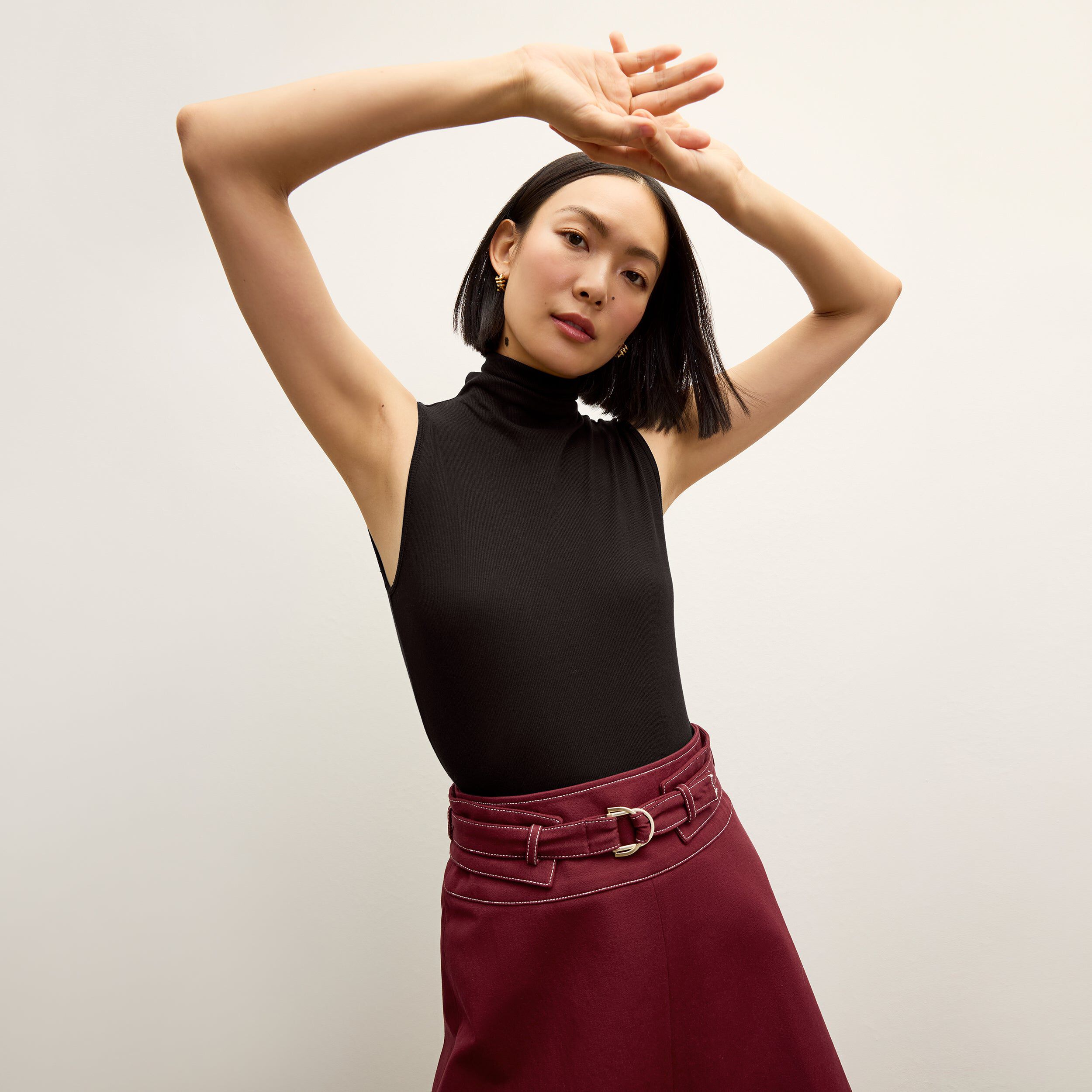 Jett Tank - Organic Ribbed Pima Cotton, Black / Black, hi-res image number 0