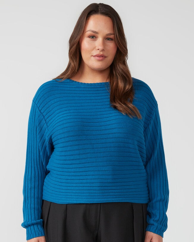 DAYBREAK KNIT SWEATER, Sapphire / Royal Blue, hi-res image number 0