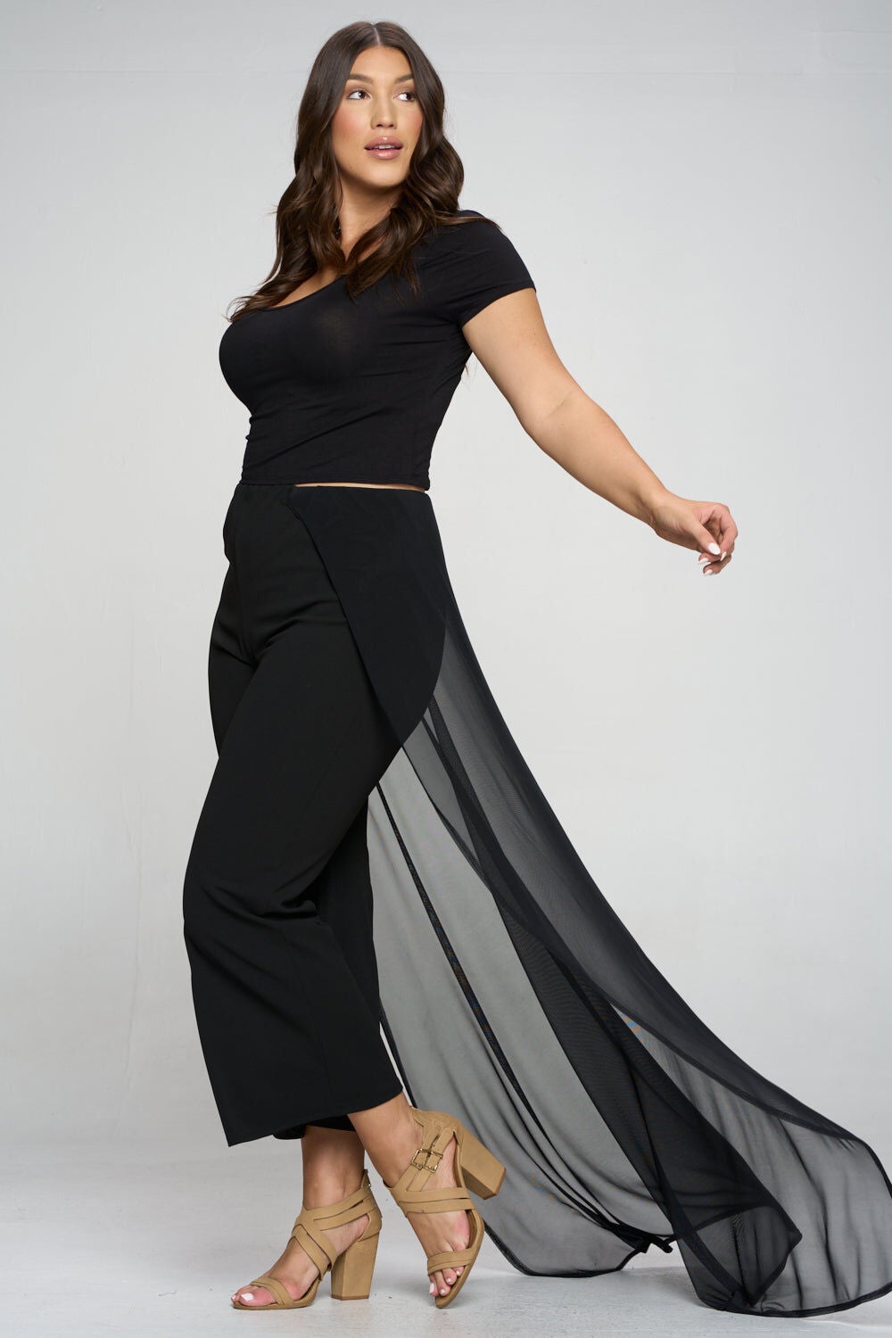 WALK THROUGH MESH PANTS, Black / Black, alternate image number 3