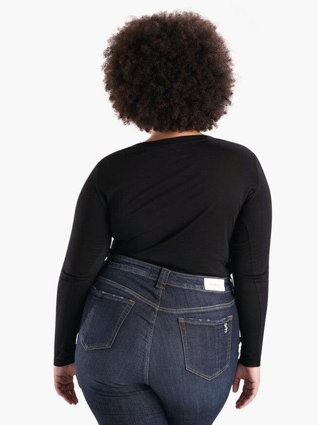 V Neck Long Sleeve T-shirt, , alternate image number 7