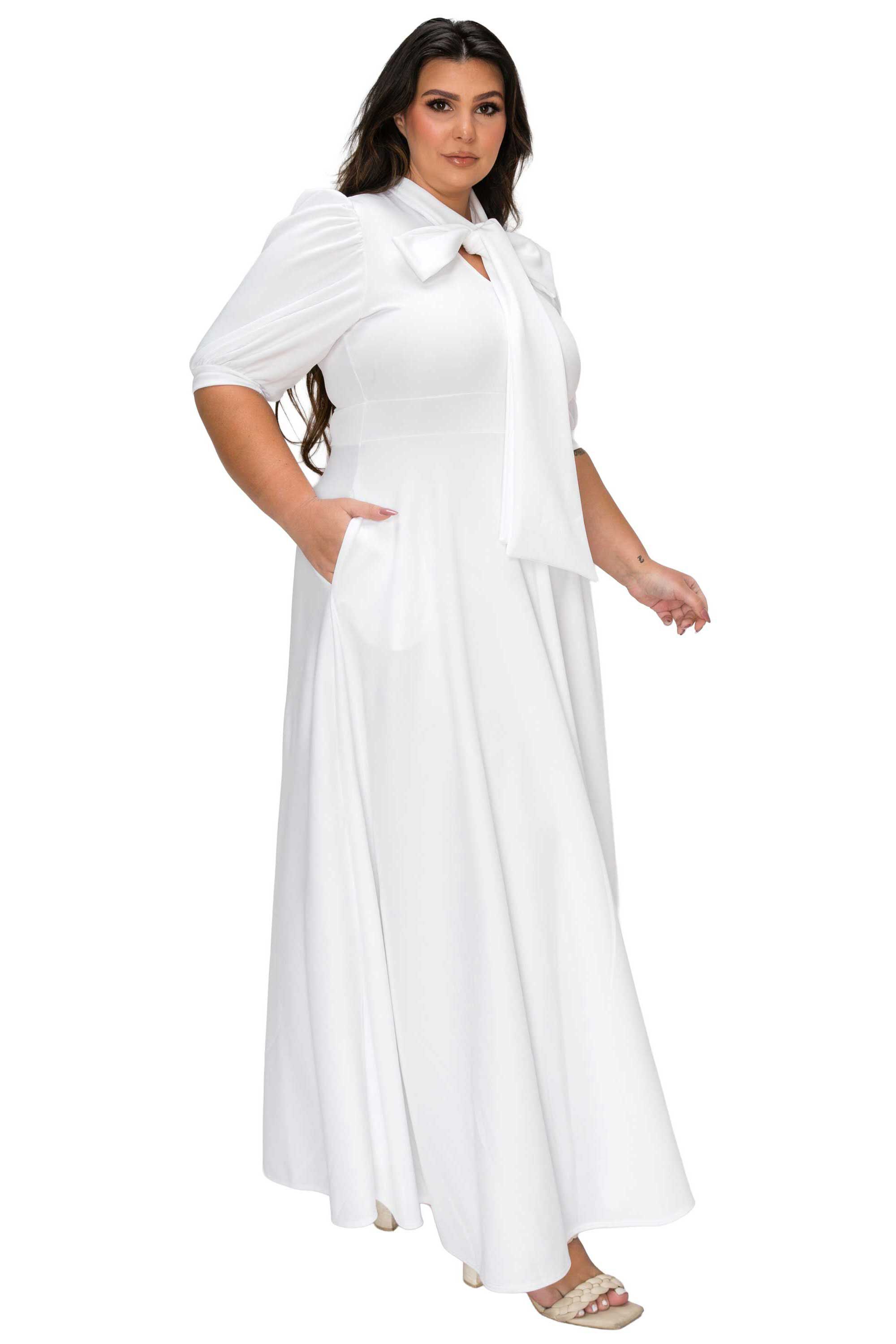 Farrah Donna Dress, Ivory / Ivory, alternate image number 1