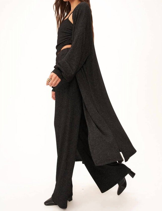 CATCH FLIGHTS MAXI RIB CARDI IN BLACK, , alternate image number null