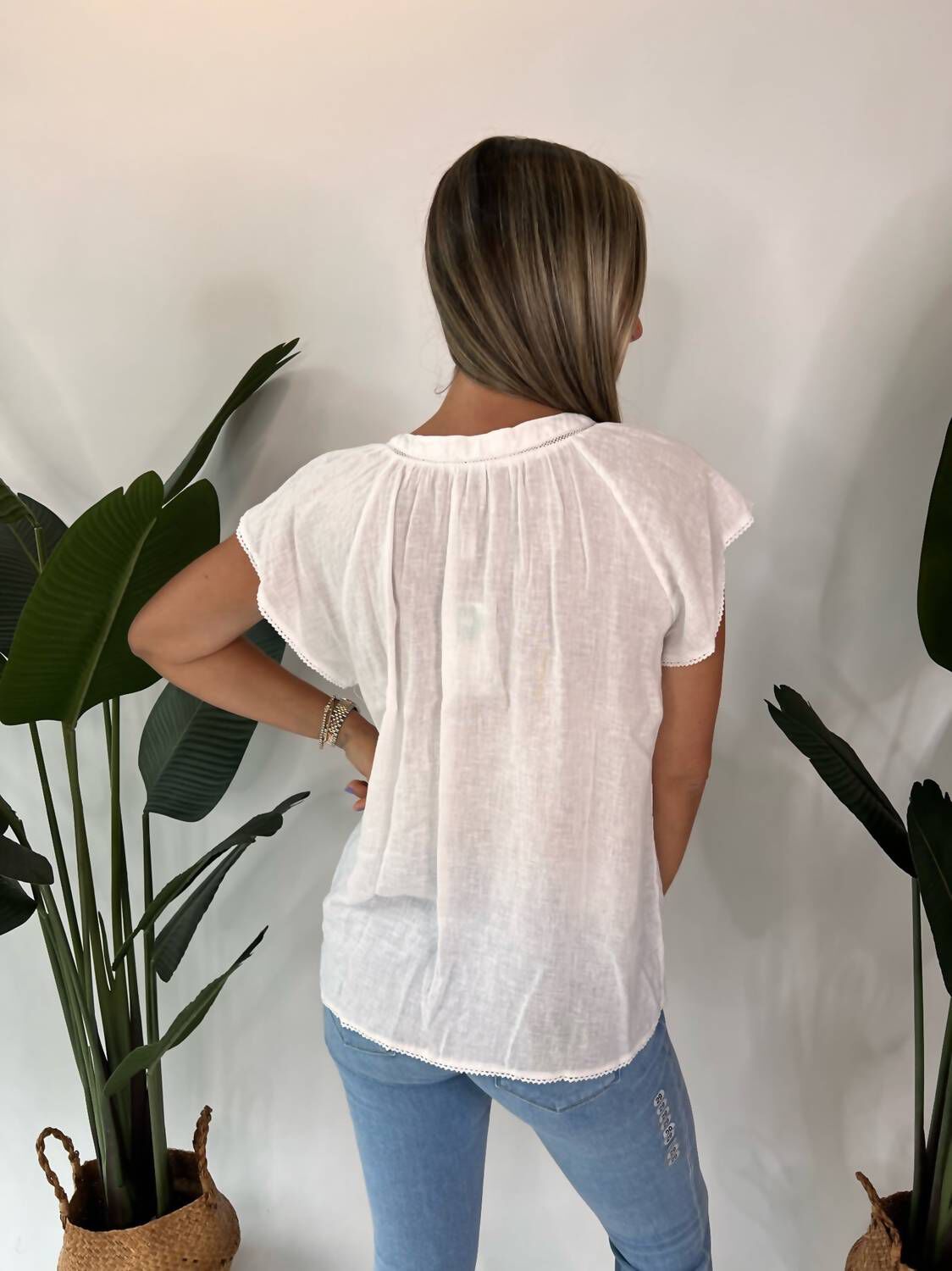 ALENA TOP IN WHITE LACE, White Lace / White, alternate image number 2