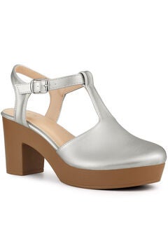 Platform T-Strap Shoes Chunky Heels Sandals