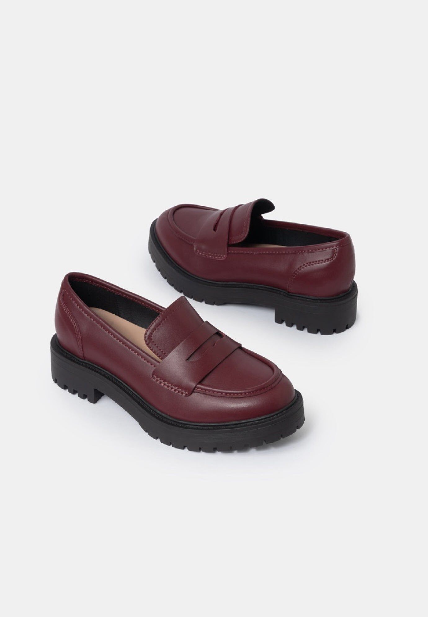 Tate Vegan Classic Loafers, Wine / Burgundy, alternate image number 3