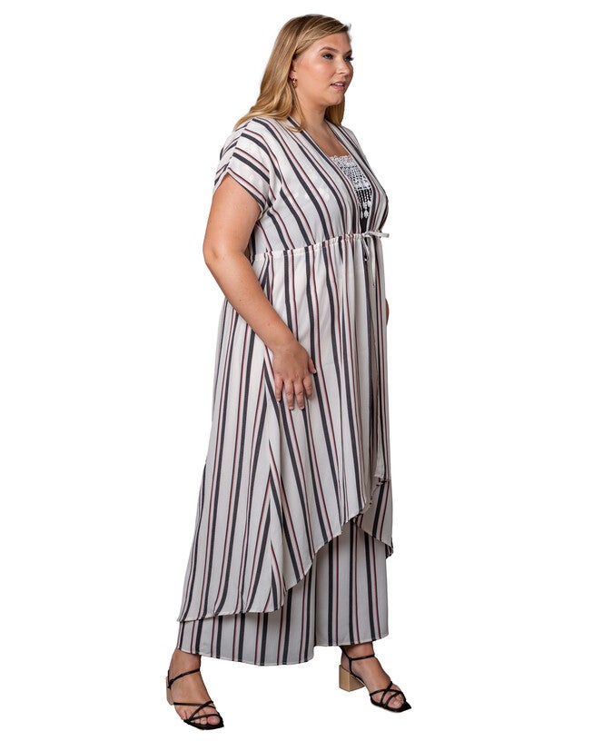 Nolita Striped Tie-Front Tunic Top, Ivory / Ivory, alternate image number null