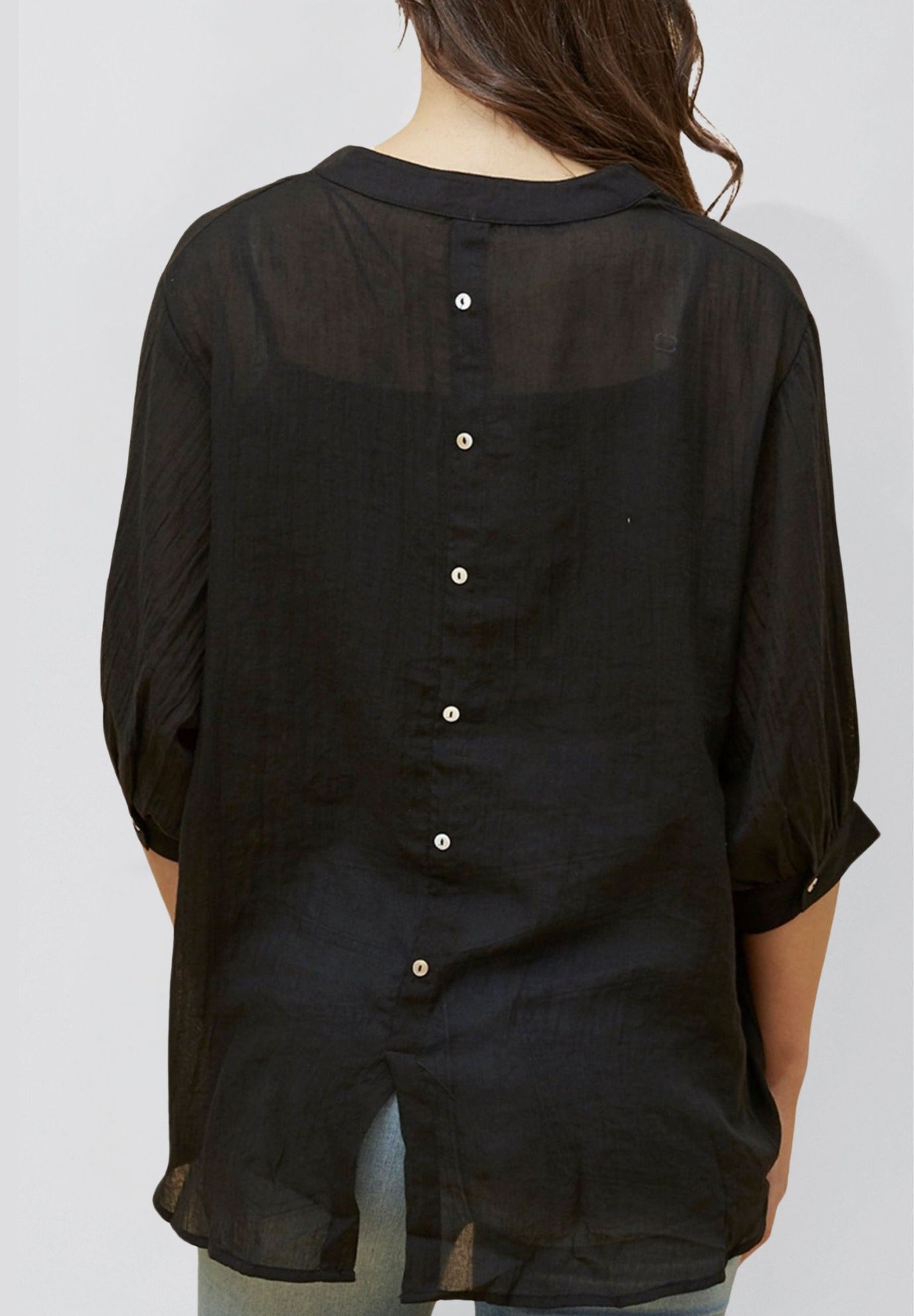 Annick- Lilou On-Off Shoulder Ditsy Floral Maxi Dress Front Slits, Black / Black, alternate image number 4