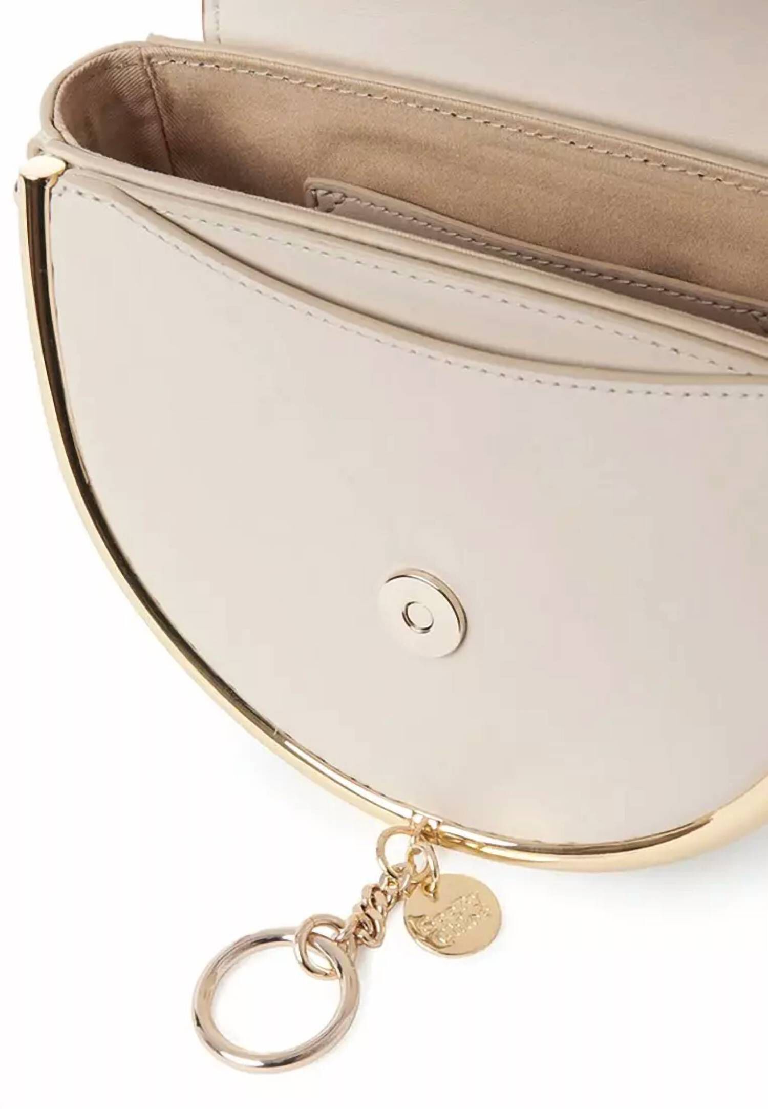 Mara Evening Shoulder Leather Bag in Cement Beige, , alternate image number 4