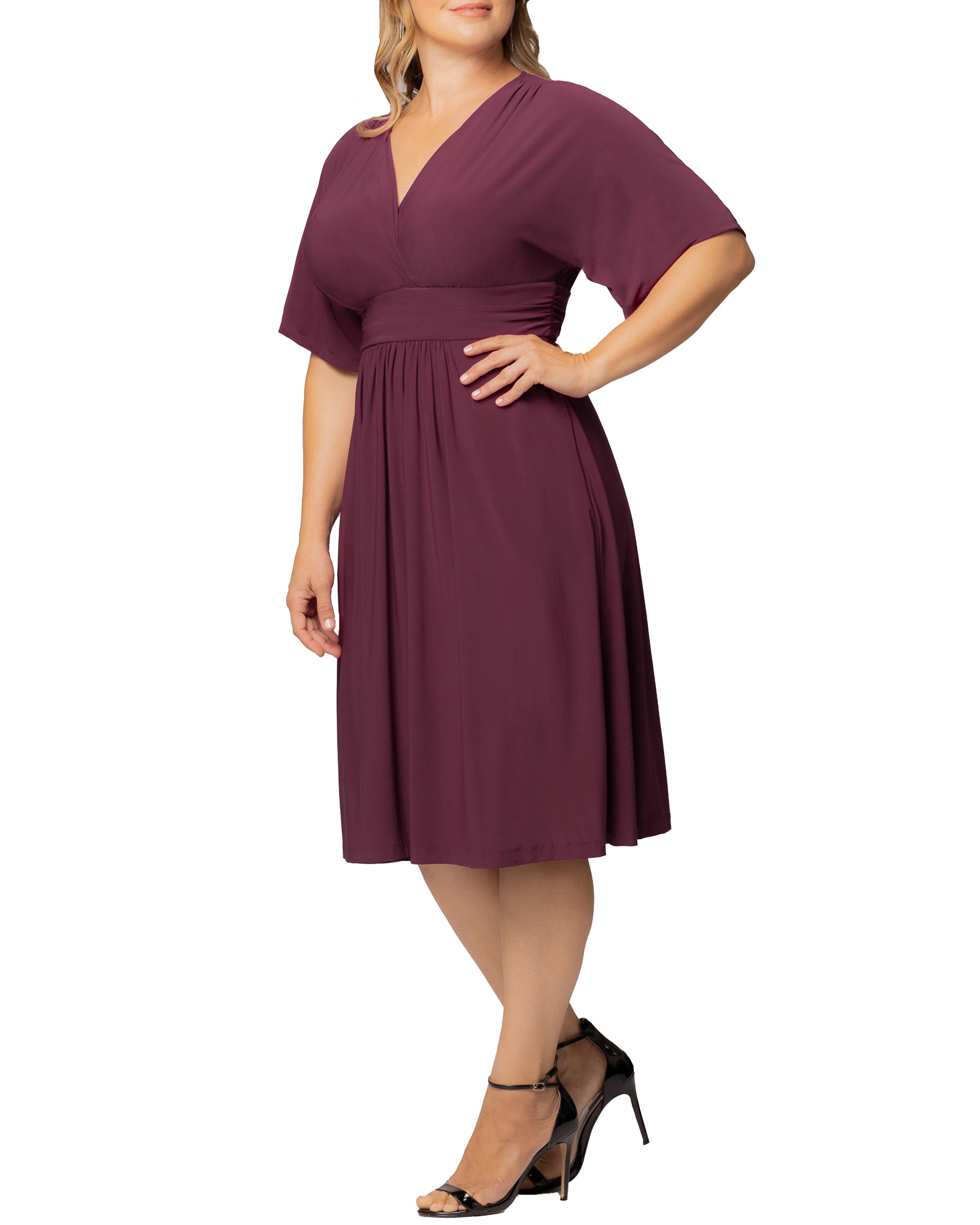 Gia Midi Dress, AZALEA / Deep Fuchsia, alternate image number 3