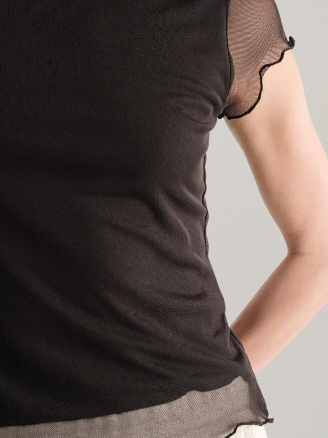 VERA MESH TOP IN BLACK, , alternate image number 5