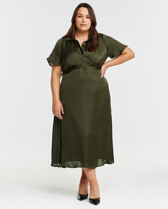 Oasis Dress, Olive / Olive Green, alternate image number 1