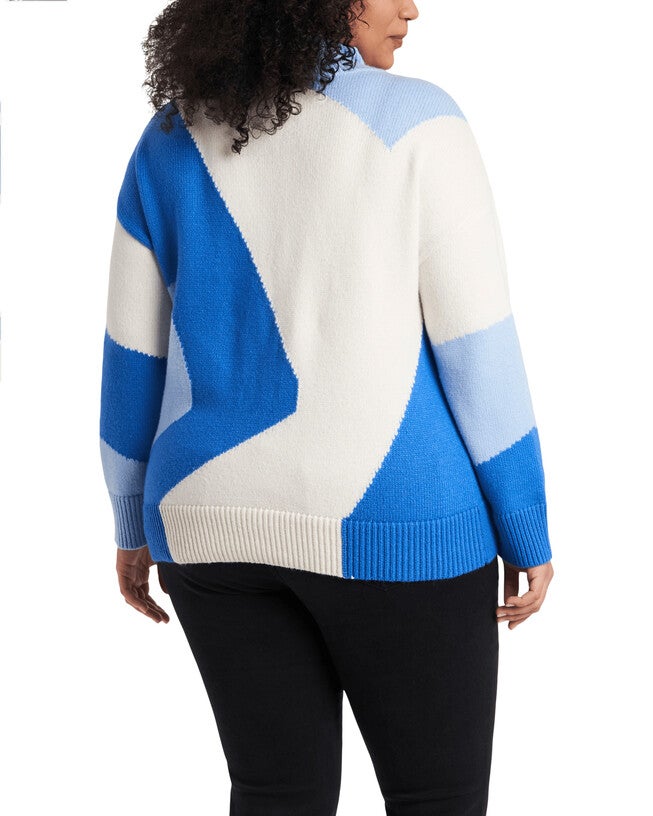 Madison Abstract Mock Neck Sweater, , alternate image number 2