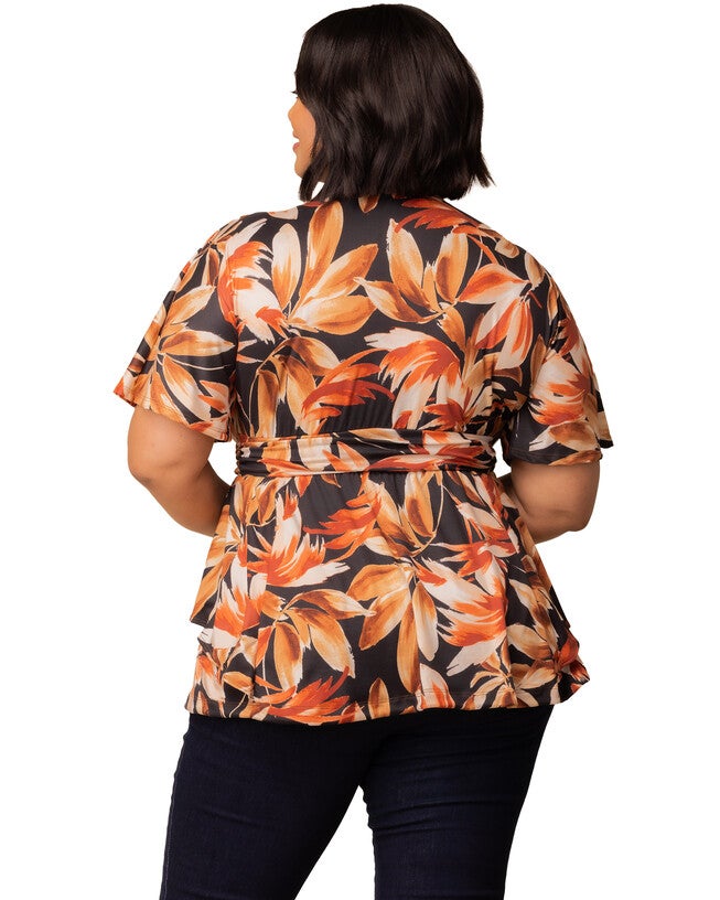 Encore Print Top, HARVEST FEST / Orange, alternate image number 1