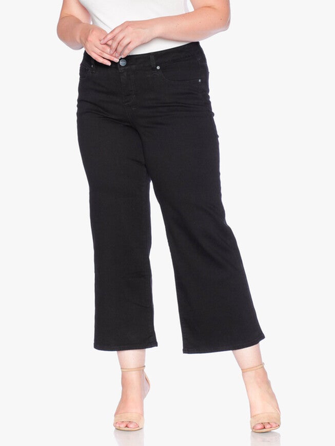 Ella High Rise Wide Leg Jeans, SOLID BLACK / Black, alternate image number 3
