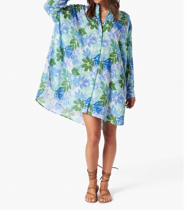 NEVE DRESS IN BLUE SAILS, , alternate image number null