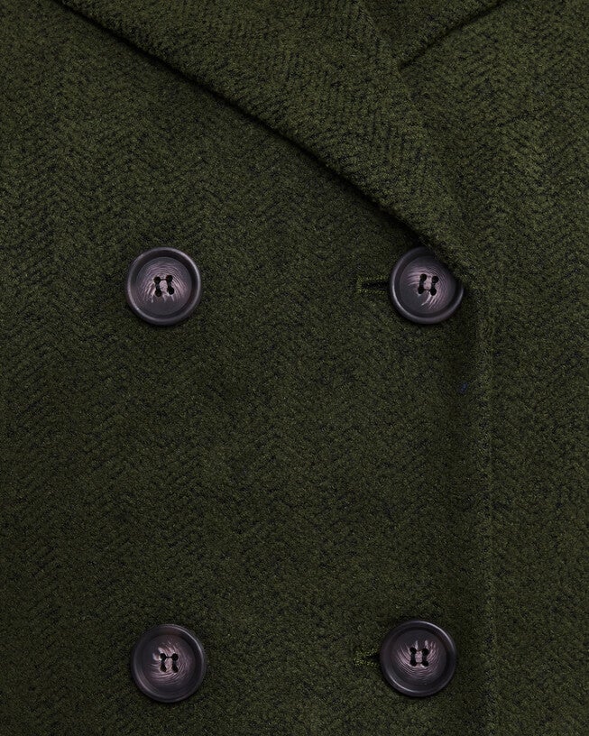 Homeland Navy Double Breasted Coat, OLIVE / Olive Green, alternate image number 2