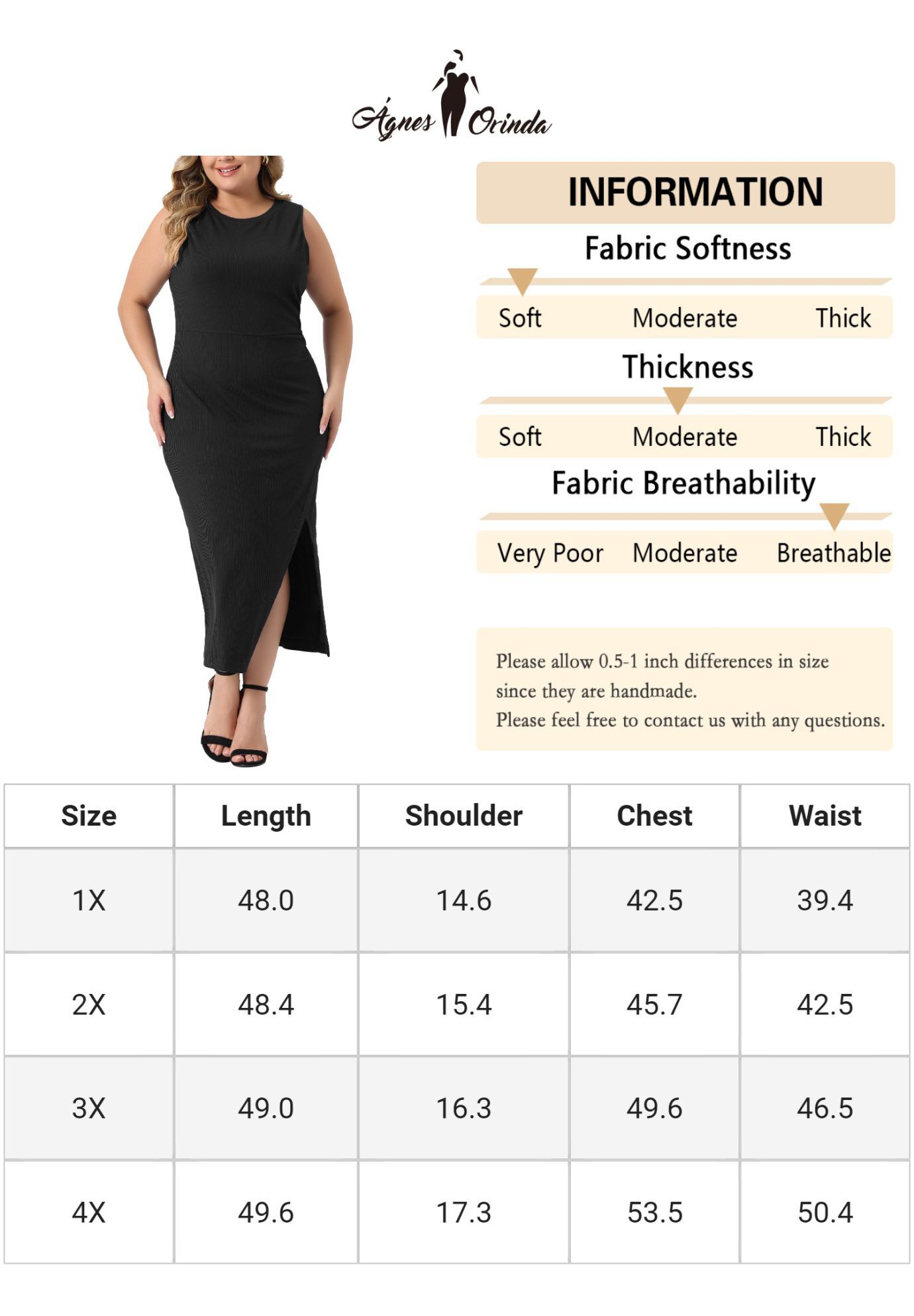 Knit Slit Tank Midi Ruched Sleeveless Bodycon Dress, Black / Black, alternate image number 4