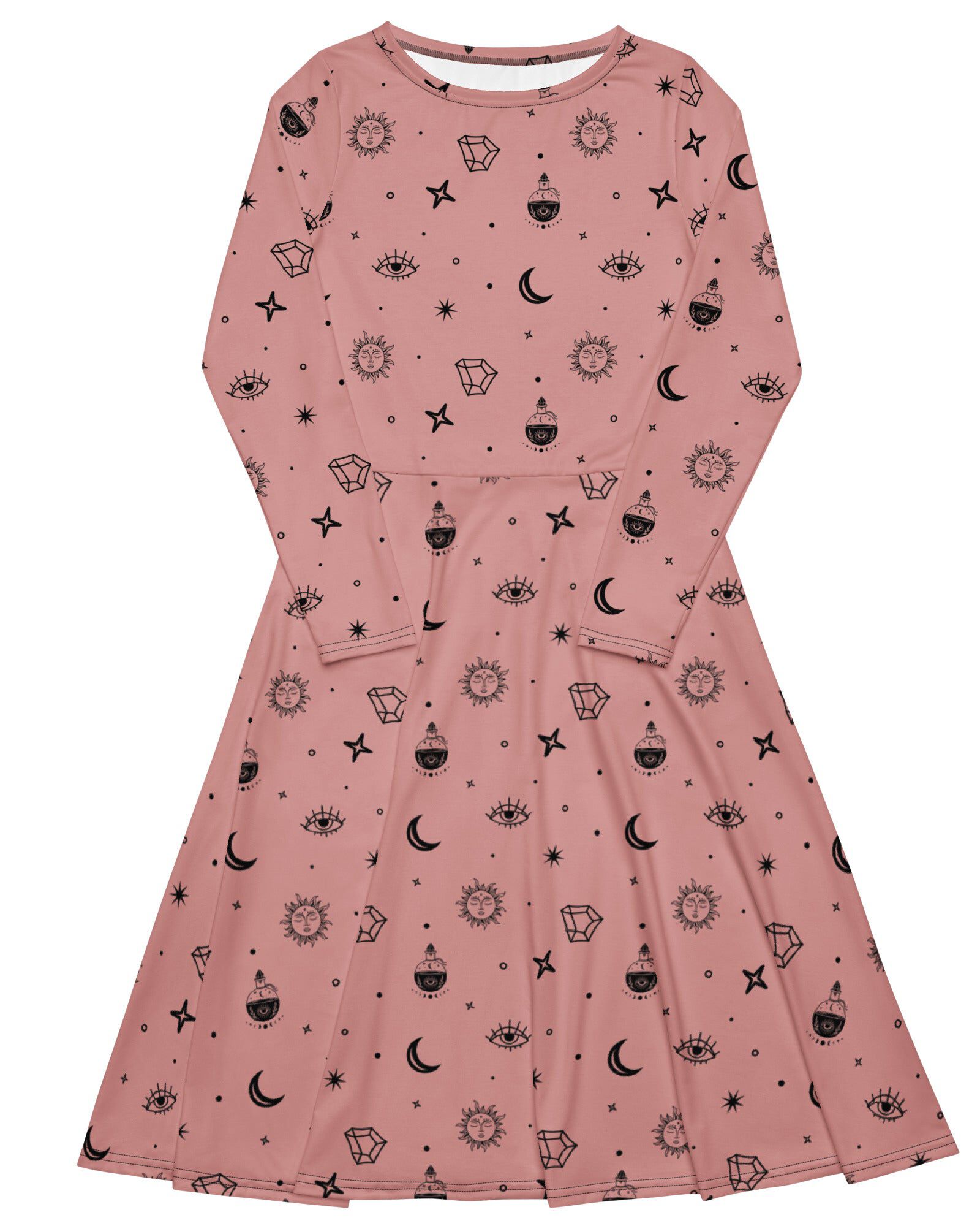 Cosmic Alchemy Long Sleeve Midi Dress, Pink / Pink, hi-res image number 0