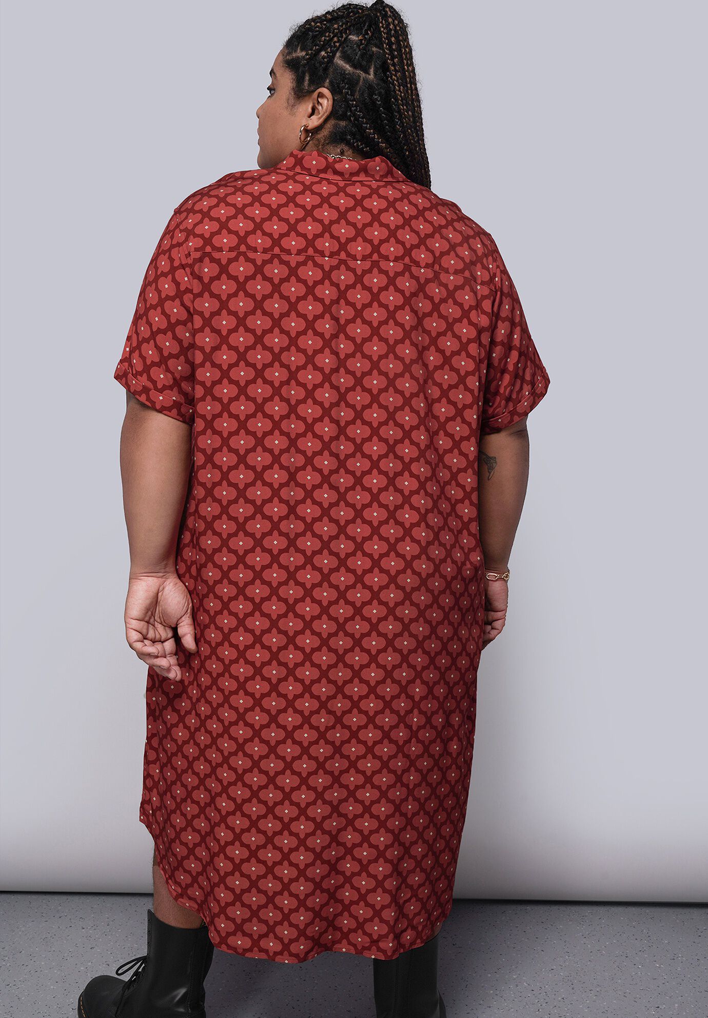 The Empower Shirt Dress, MODERN FLEUR CINNAMON / Burnt Orange, alternate image number 2