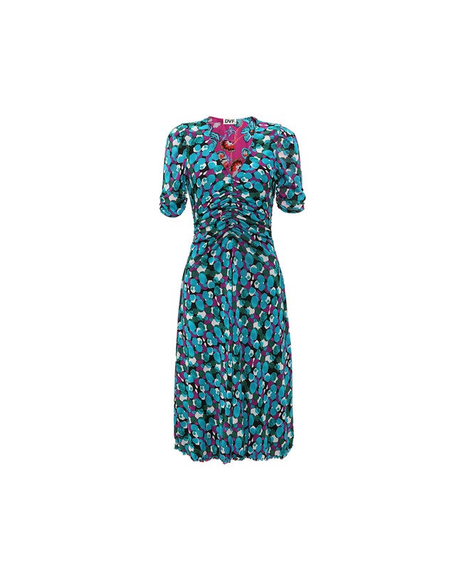DVF KOREN REVERSIBLE DRESS, PURPLE / Purple, alternate image number null