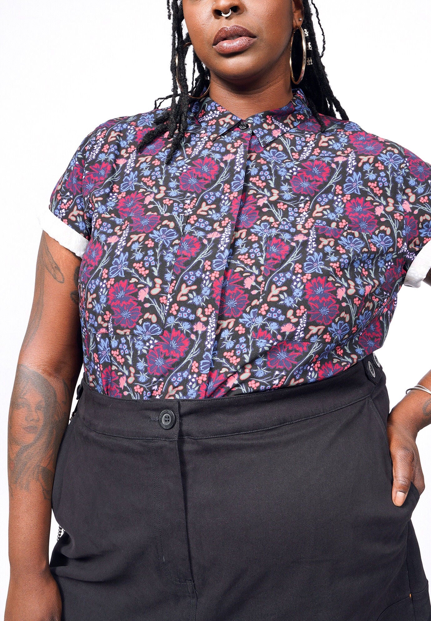 The Empower Button Up, COSMOS BLACK MULTI / Black, hi-res image number 0