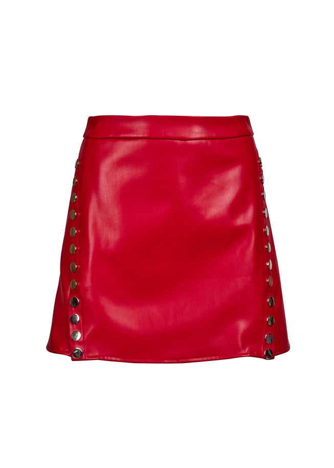 Snap Front Mini Skirt, , alternate image number null
