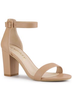 Faux Leather Ankle Strap Sandals