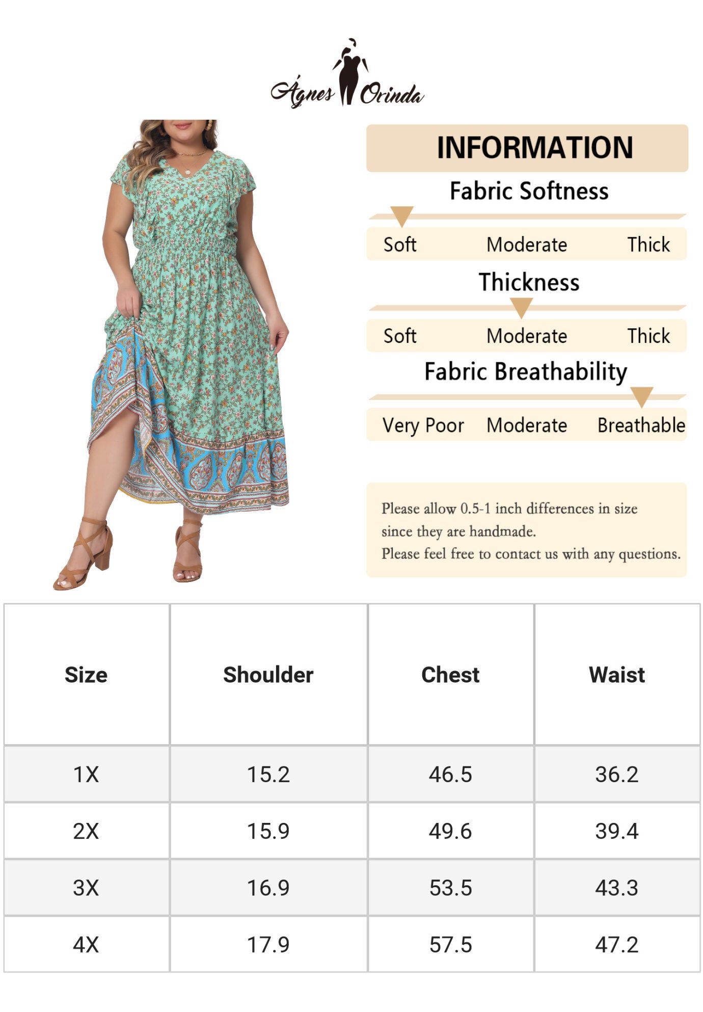 V Neck Ruffle Sleeve Boho Floral Maxi Long Dress, Mint Green / Mint, alternate image number 3