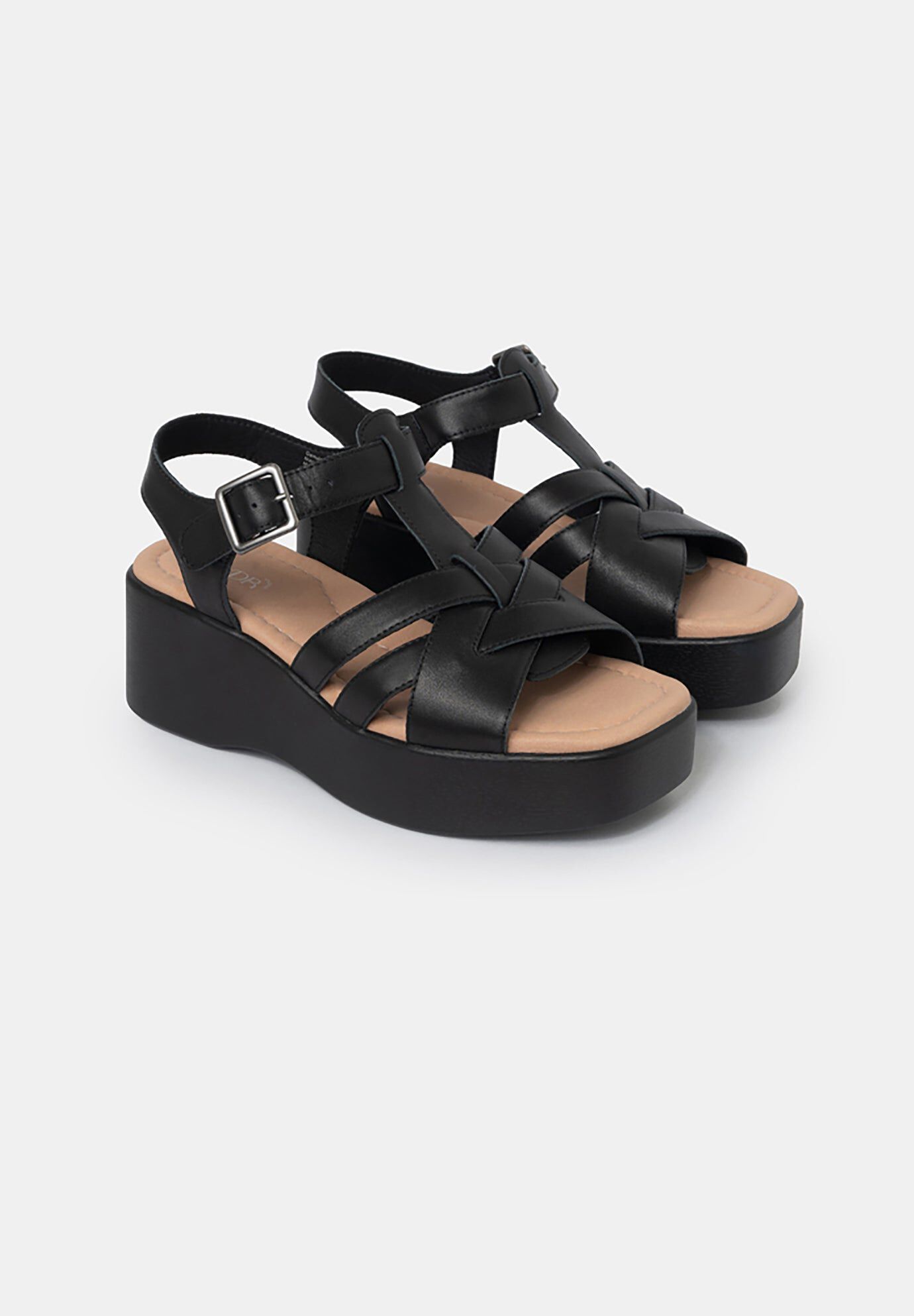 Willow T-Strap Wedge Sandals, Black / Black, alternate image number 3