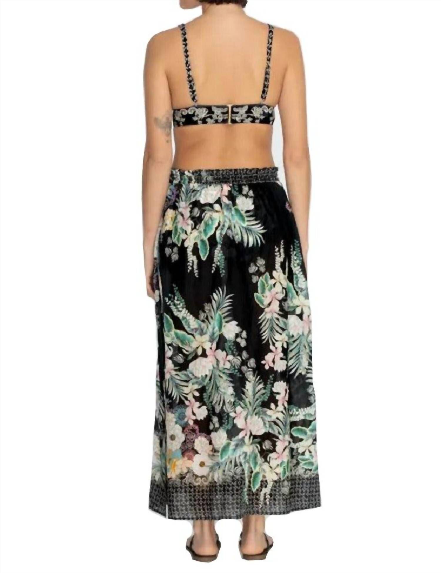SIDE TIE MAXI SKIRT IN MULTI, , alternate image number 4