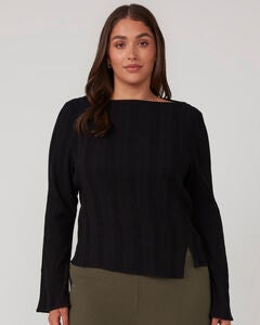 Picnic Long-Sleeve Black Top