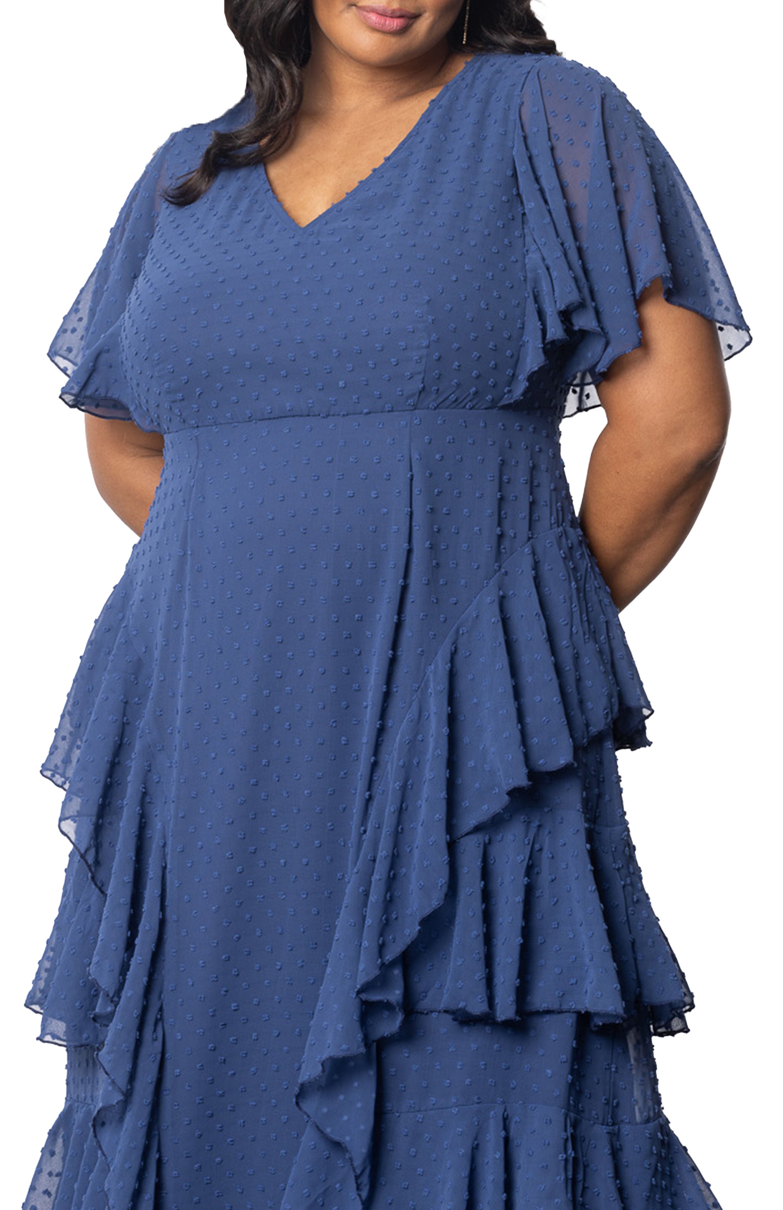 Tour de Flounce Chiffon Evening Gown, , alternate image number 7