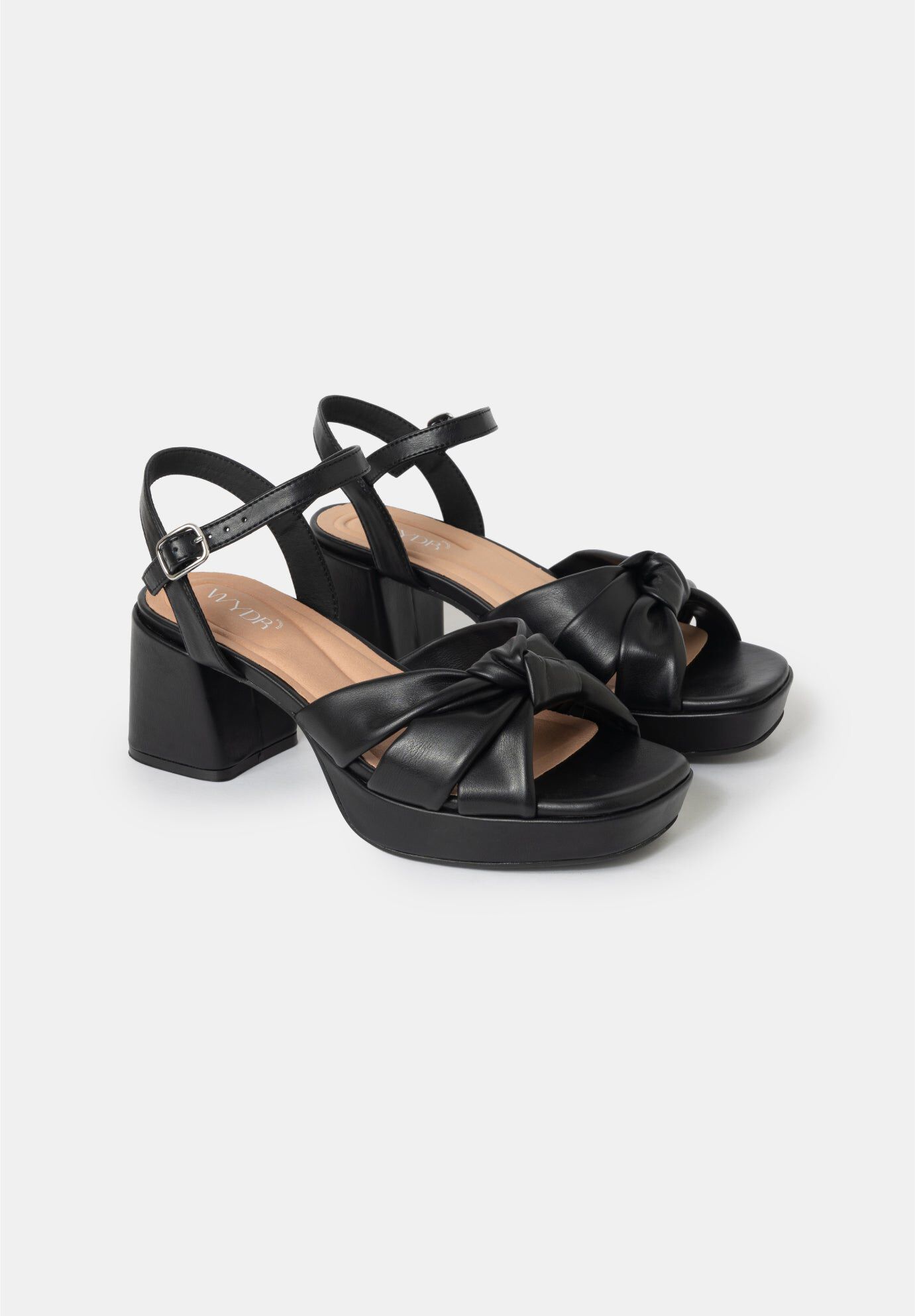 Daisy Vegan Platform Heels, Black / Black, alternate image number 1