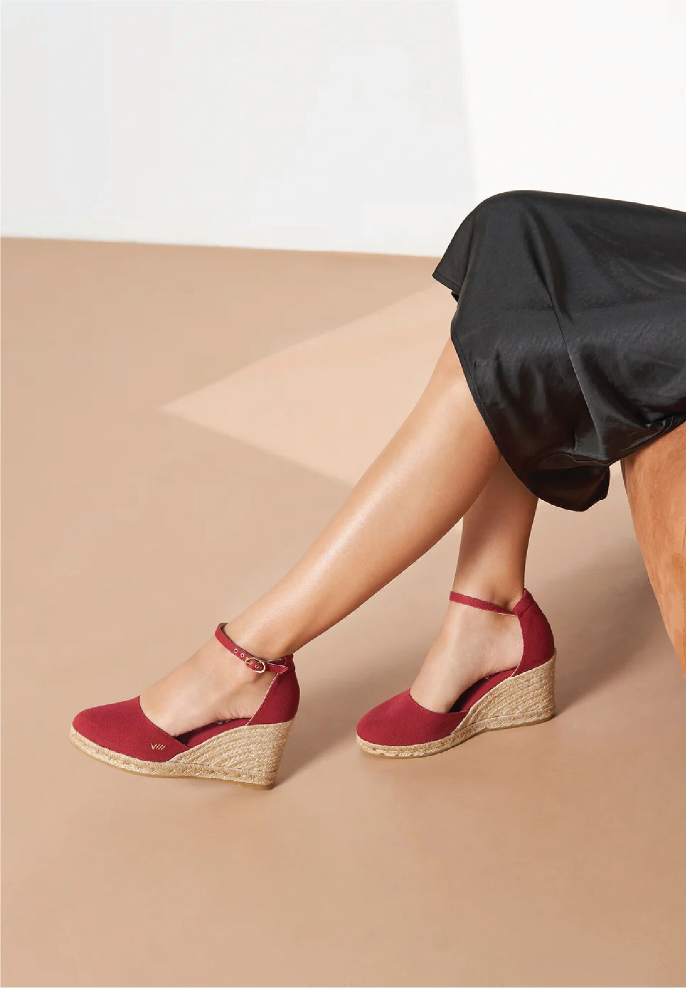 Estartit Canvas Espadrille Wedges, Cherry / Red, alternate image number 3