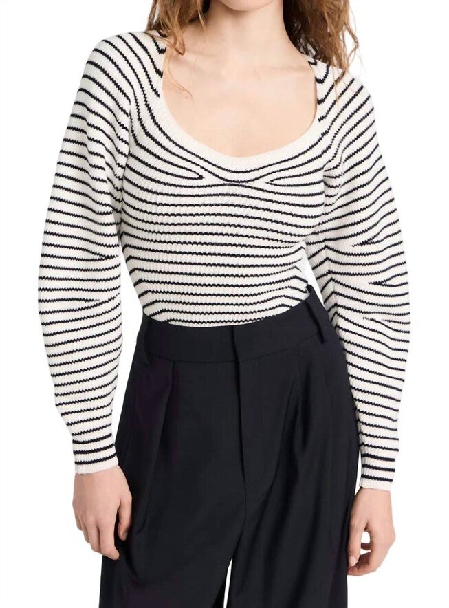 MAEVE SWEATER, Natural Navy / White, hi-res image number null