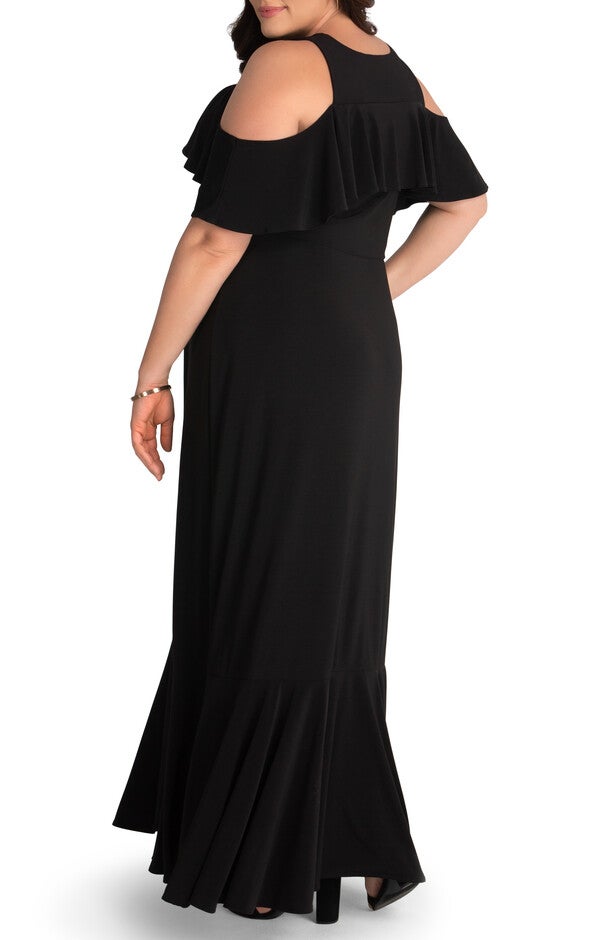 Piper Cold Shoulder Maxi Dress, BLACK NOIR / Black, alternate image number null