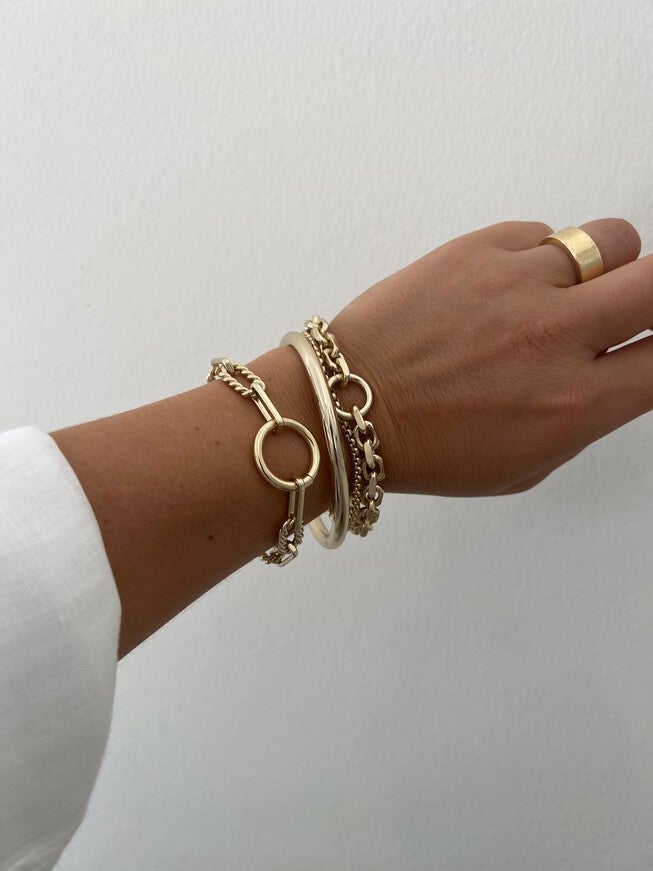 Eliza Bracelet 9 inches Gold, Gold / Gold, alternate image number 1