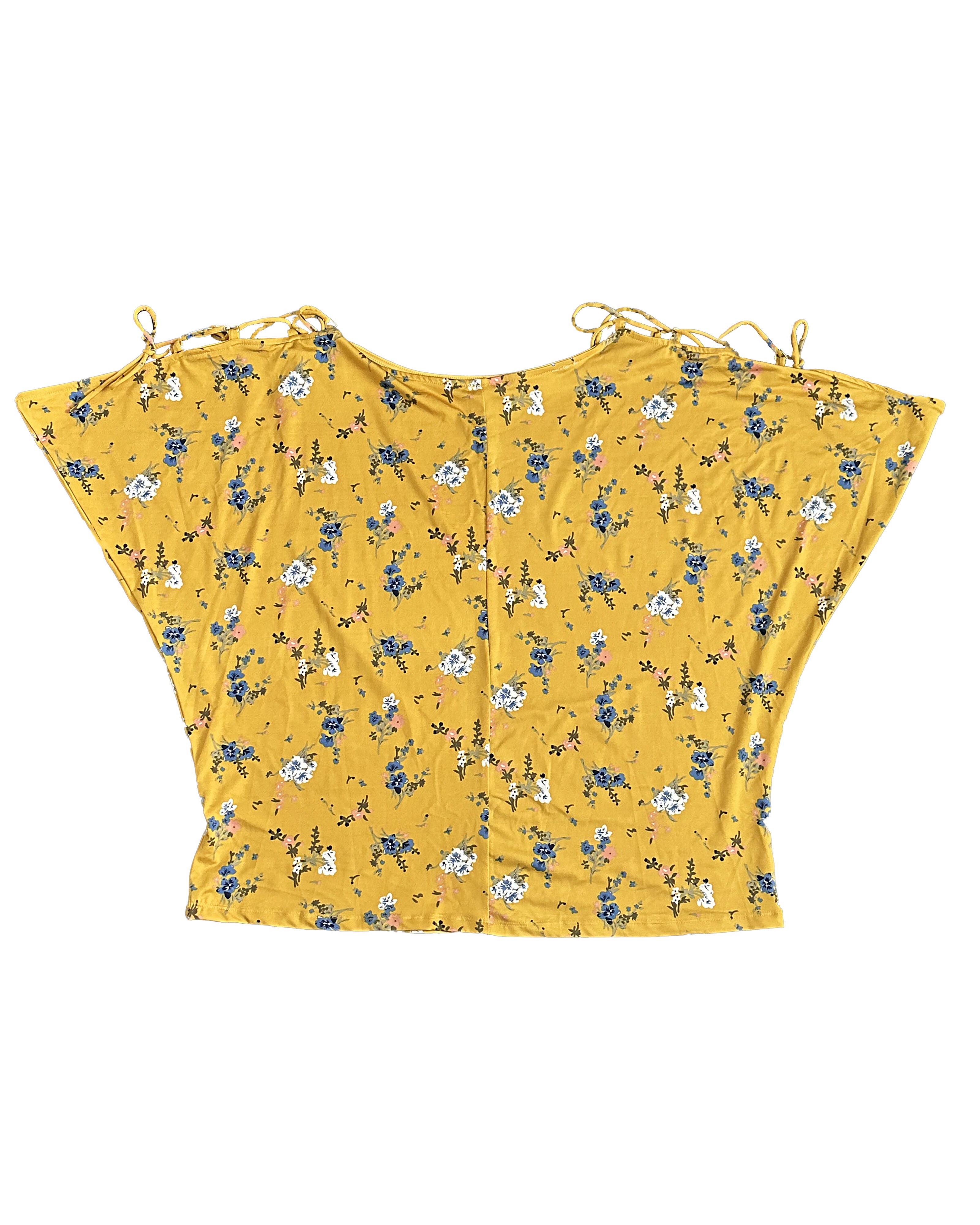 Honey Floral Print Shoulder Lace-Up Top, , alternate image number 7