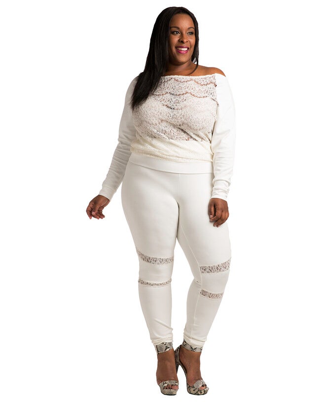 Nia Boatneck Pullover With Ponte Sleeves, IVORY / Ivory, alternate image number 1