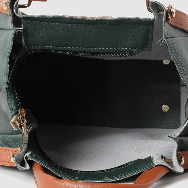 Haute Sauce Women's Geometric Tote Bag, Forest Green / Forest Green, alternate image number 4