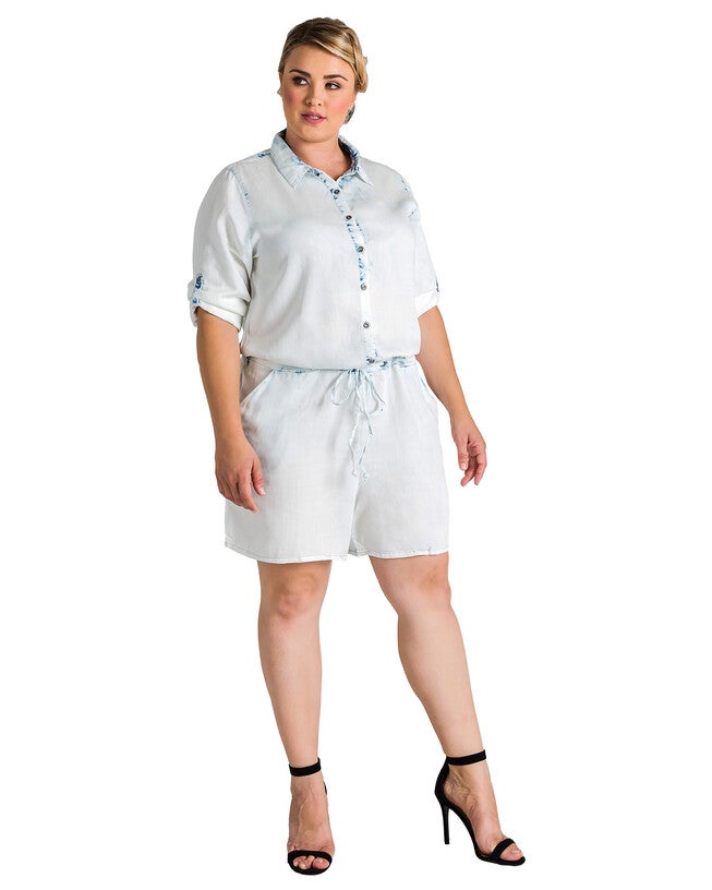 Peggy Bleached Out Tencel Long Sleeved Romper, , alternate image number 8