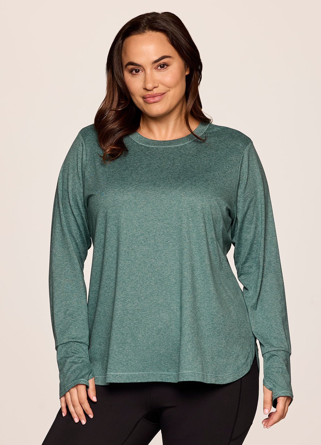 Studio Practice Long Sleeve Tunic Tee, Arctic / Sage Green, hi-res image number 0