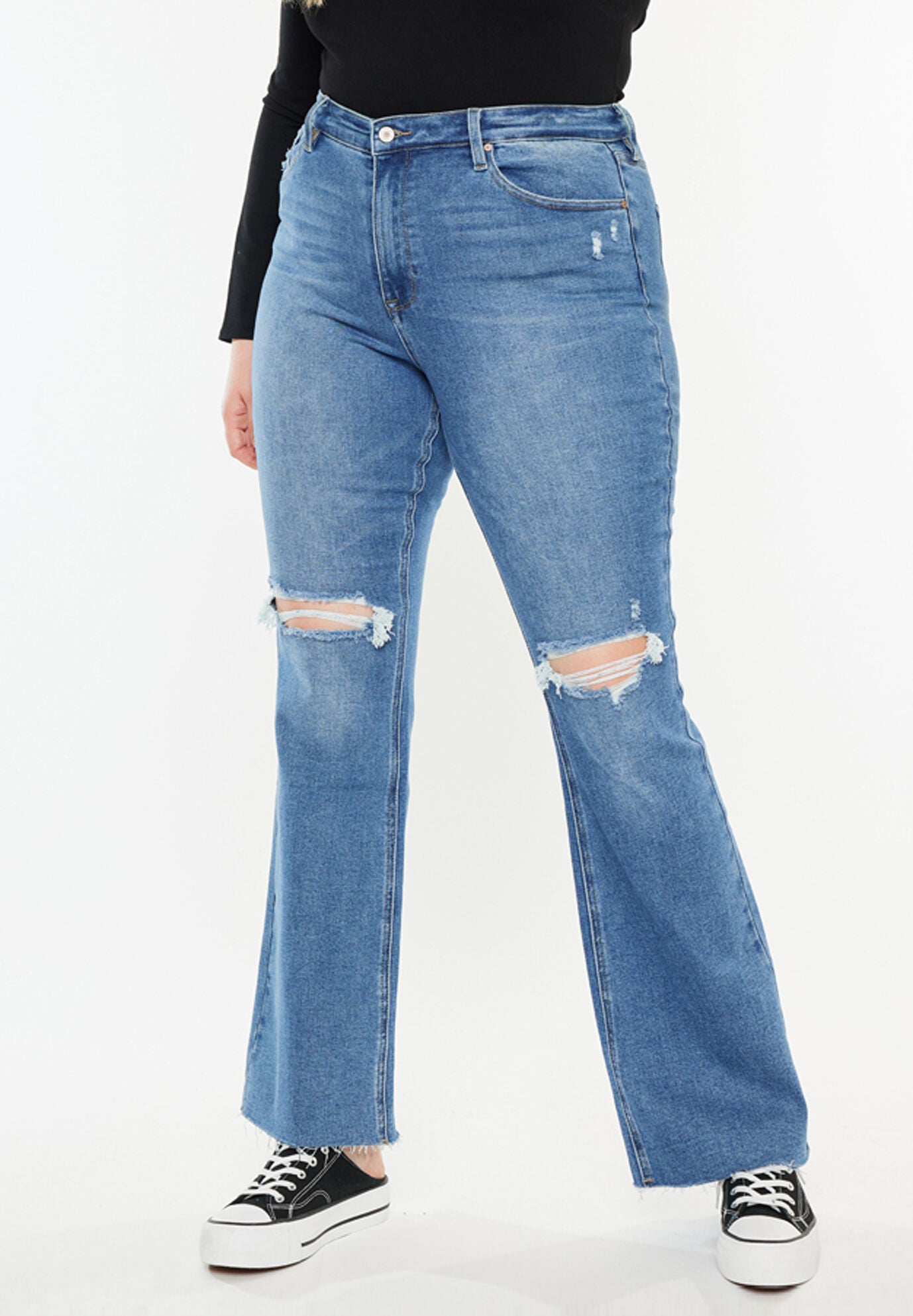 Sunflower Essentials High Rise Bootcut Jeans ( Plus Size), Medium Wash / Medium Wash, alternate image number 4