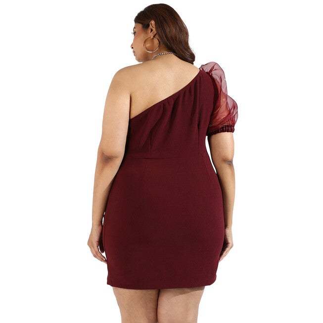 Women Solid Maroon Casual Dresses, , alternate image number null