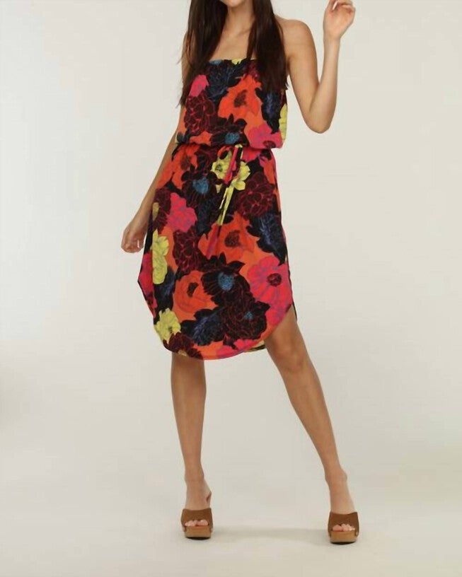 CHERI TUBE BELTED DRESS IN MULTI, Multi / Orange, hi-res image number 0