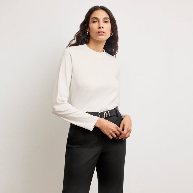 Raquel Long-Sleeve Tee - Organic Pima Cotton, White / White, hi-res image number 0