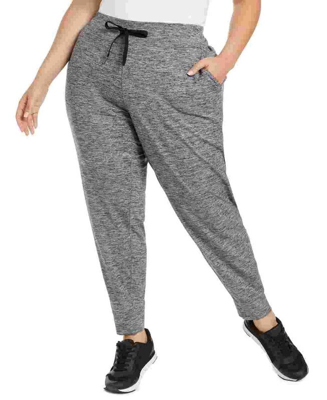 Calvin Klein Women's Pull On Jogger Pants Charcoal 2X, Gray / Cool Gray, hi-res image number 0